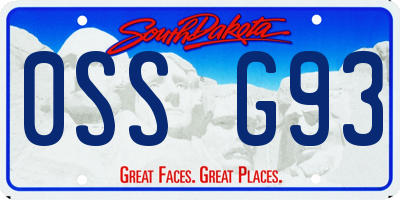SD license plate 0SSG93