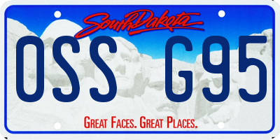 SD license plate 0SSG95