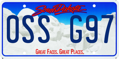 SD license plate 0SSG97