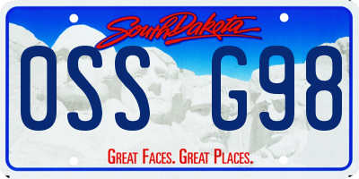 SD license plate 0SSG98