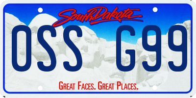 SD license plate 0SSG99