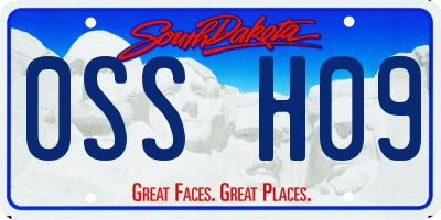 SD license plate 0SSH09