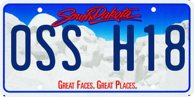 SD license plate 0SSH18