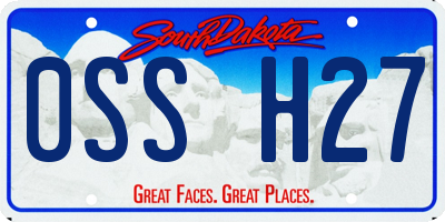 SD license plate 0SSH27