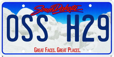 SD license plate 0SSH29