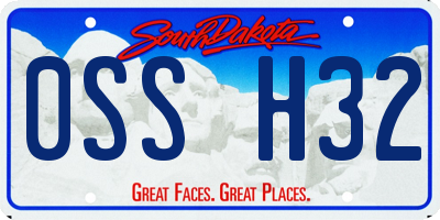 SD license plate 0SSH32
