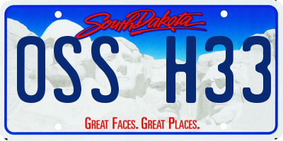 SD license plate 0SSH33