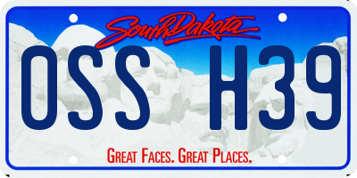 SD license plate 0SSH39