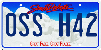 SD license plate 0SSH42