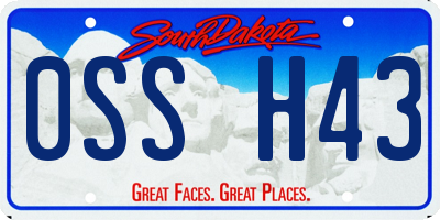 SD license plate 0SSH43