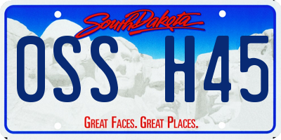 SD license plate 0SSH45