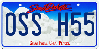 SD license plate 0SSH55