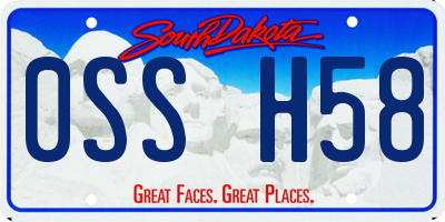 SD license plate 0SSH58
