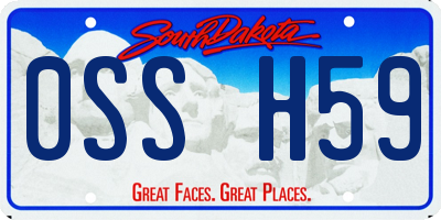 SD license plate 0SSH59