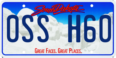 SD license plate 0SSH60