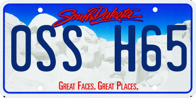 SD license plate 0SSH65