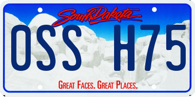 SD license plate 0SSH75