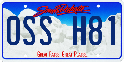 SD license plate 0SSH81