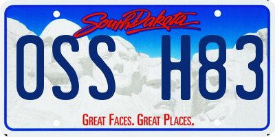 SD license plate 0SSH83