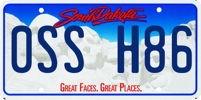 SD license plate 0SSH86