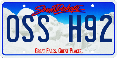 SD license plate 0SSH92
