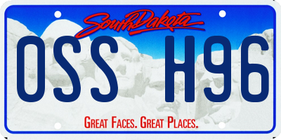 SD license plate 0SSH96
