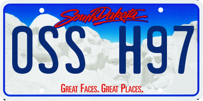 SD license plate 0SSH97