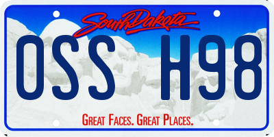 SD license plate 0SSH98