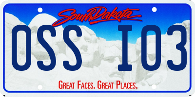 SD license plate 0SSI03