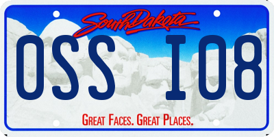 SD license plate 0SSI08