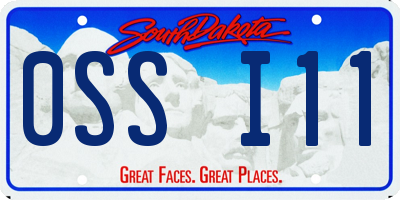 SD license plate 0SSI11
