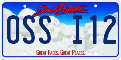 SD license plate 0SSI12