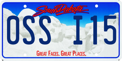SD license plate 0SSI15