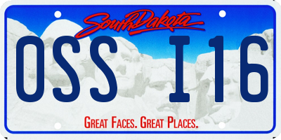 SD license plate 0SSI16