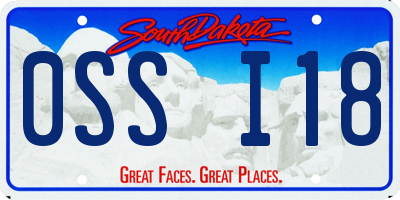 SD license plate 0SSI18