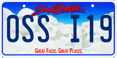 SD license plate 0SSI19