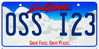 SD license plate 0SSI23