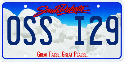 SD license plate 0SSI29