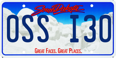 SD license plate 0SSI30
