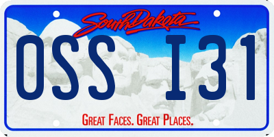 SD license plate 0SSI31