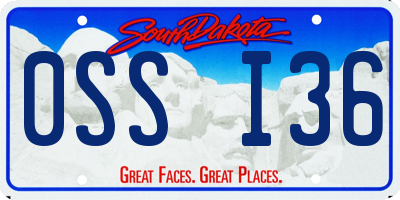 SD license plate 0SSI36