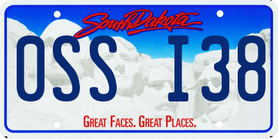 SD license plate 0SSI38