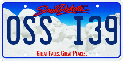 SD license plate 0SSI39