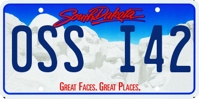 SD license plate 0SSI42