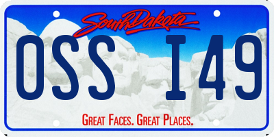 SD license plate 0SSI49