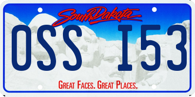 SD license plate 0SSI53