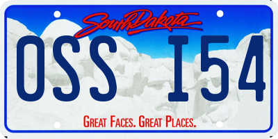 SD license plate 0SSI54