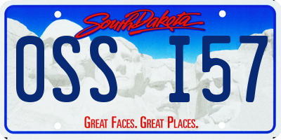 SD license plate 0SSI57
