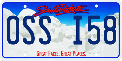 SD license plate 0SSI58