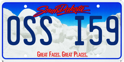 SD license plate 0SSI59